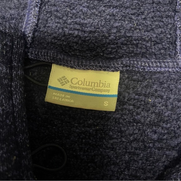 Columbia Hoodie Pullover Sweatshirt 1/4 Button Up Purple Blue Size Small - Picture 6 of 8